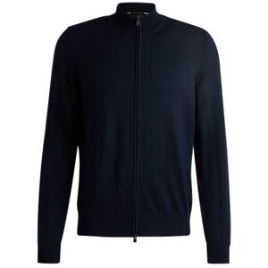 Boss Zip-up regular-fit cardigan in virgin wool