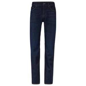 Boss Regular-fit jeans in dark-blue comfort-stretch denim
