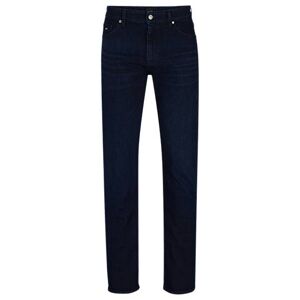 Boss Regular-fit jeans in dark-blue cashmere-touch denim