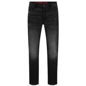 HUGO Tapered-fit jeans in black comfort-stretch denim