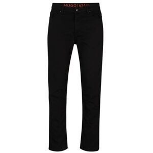 HUGO Tapered-fit jeans in black comfort-stretch denim