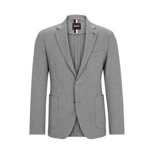 Boss Slim-fit jacket in melange interlock jersey