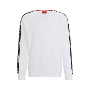 HUGO Cotton-terry sweatshirt with logo tape and ribbed cuffs