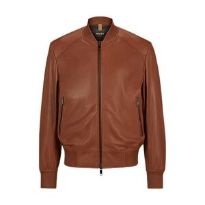 Boss Regular-fit bomber jacket in sheepskin leather