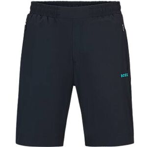 Boss Regular-fit shorts with decorative reflective artwork