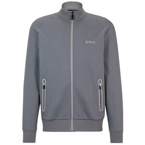 Boss Cotton-blend zip-up sweatshirt with pixelated details