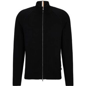 Boss Zip-up cardigan in cotton and virgin wool