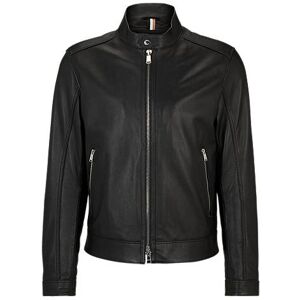 Boss Regular-fit jacket in grained leather