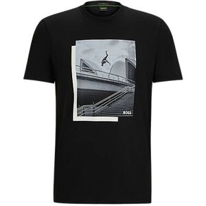 Boss Photo-print T-shirt in stretch-cotton jersey