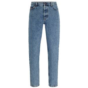 HUGO Tapered-fit jeans in blue rigid denim