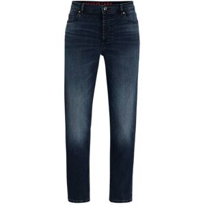 HUGO Tapered-fit jeans in blue stretch denim