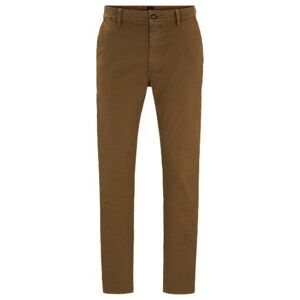 Boss Tapered-fit trousers in stretch-cotton broken twill