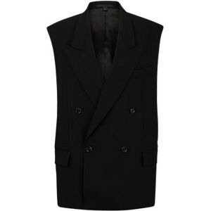 Boss Oversized-fit sleeveless jacket in stretch wool