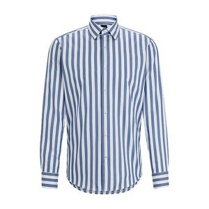 Boss Regular-fit shirt in a striped cotton blend