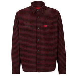 HUGO Oversized-fit shirt in checked cotton flannel