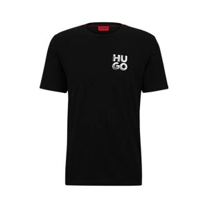 HUGO Cotton-jersey T-shirt with decorative reflective logo