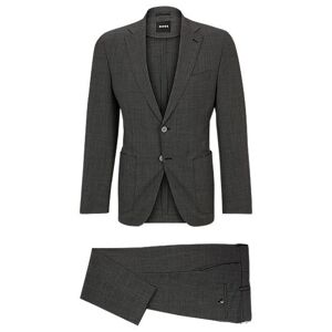 Boss Slim-fit suit in micro-patterned virgin wool