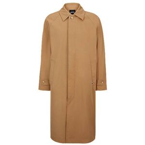 Boss Relaxed-fit coat in cotton with concealed closure