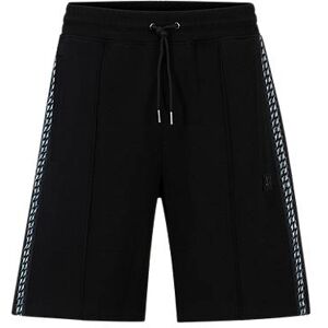 HUGO Stretch-cotton relaxed-fit shorts with stacked logo