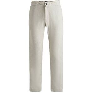 Boss Tapered-fit trousers in a linen blend