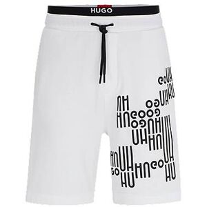 HUGO Cotton-terry shorts with drawstring and logo print