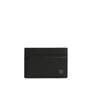 HUGO Leather card holder with stacked logo