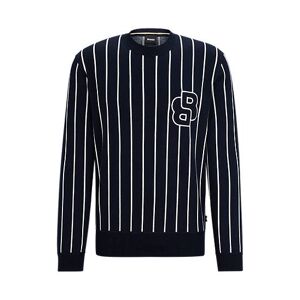 Boss Regular-fit sweater with stripes and monogram
