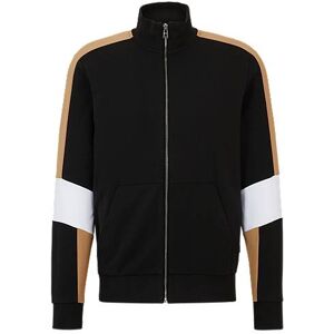 Boss Cotton-blend zip-up sweatshirt with colour-blocking