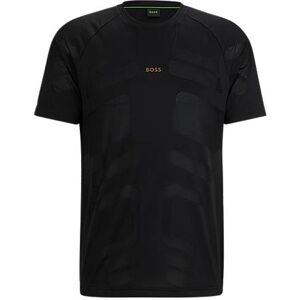 Boss Performance-jacquard T-shirt with decorative reflective logo