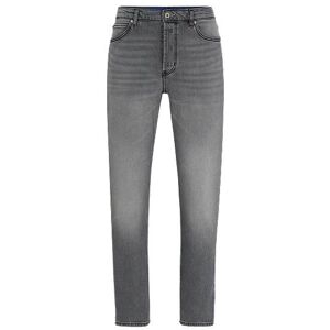 HUGO Tapered-fit jeans in grey stretch denim