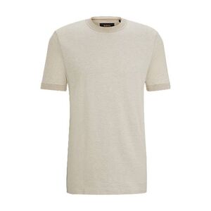 Boss Cotton-silk regular-fit T-shirt with mixed structures