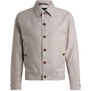 Boss Slim-fit jacket in herringbone linen and silk