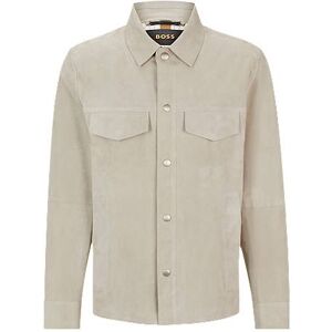 Boss Regular-fit shirt in metis suede