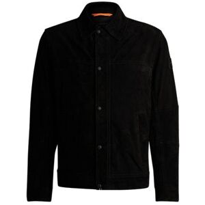 Boss Regular-fit jacket in nappalan-back suede