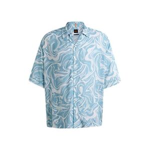 Boss Relaxed-fit shirt in all-over printed twill