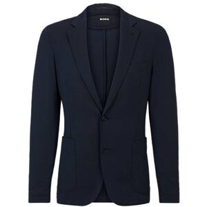 Boss Slim-fit jacket in performance-stretch seersucker