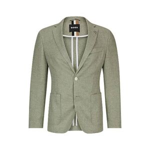 Boss Slim-fit jacket in a micro-patterned linen blend