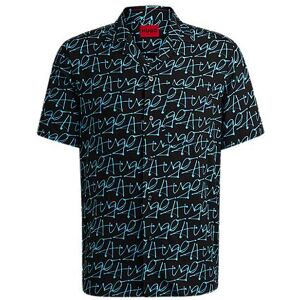 HUGO Relaxed-fit short-sleeved shirt with seasonal print