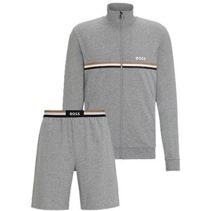 Boss Short tracksuit in stretch cotton with signature details