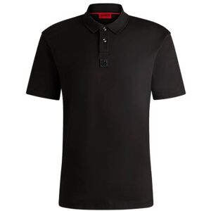 HUGO Interlock-cotton polo shirt with stacked logo