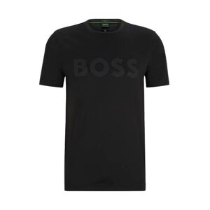 Boss Performance-stretch T-shirt with decorative reflective logo