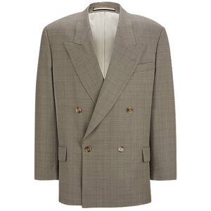 Boss Relaxed-fit jacket in checked virgin-wool serge