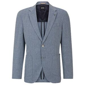 Boss Regular-fit jacket in herringbone cotton and wool