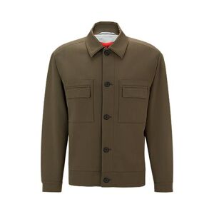 HUGO Button-up jacket in a stretch-wool blend
