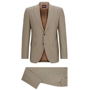 Boss Regular-fit suit in melange wrinkle-resistant cloth