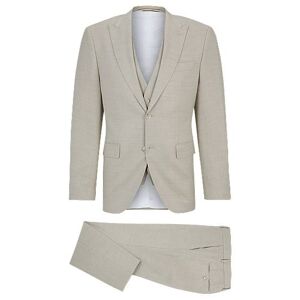 Boss Regular-fit suit in wool-blend hopsack