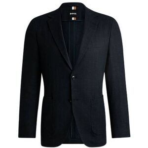 Boss Regular-fit jacket in a herringbone stretch-cotton blend