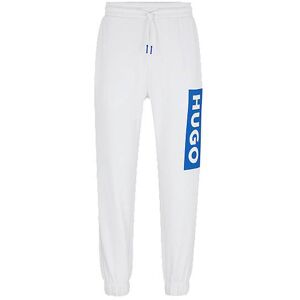 HUGO Cotton-terry tracksuit bottoms with logo print