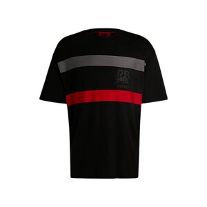 HUGO x RB oversized-fit mesh T-shirt with signature bull motif
