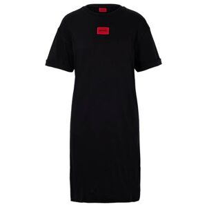 HUGO Interlock-cotton T-shirt dress with red logo label